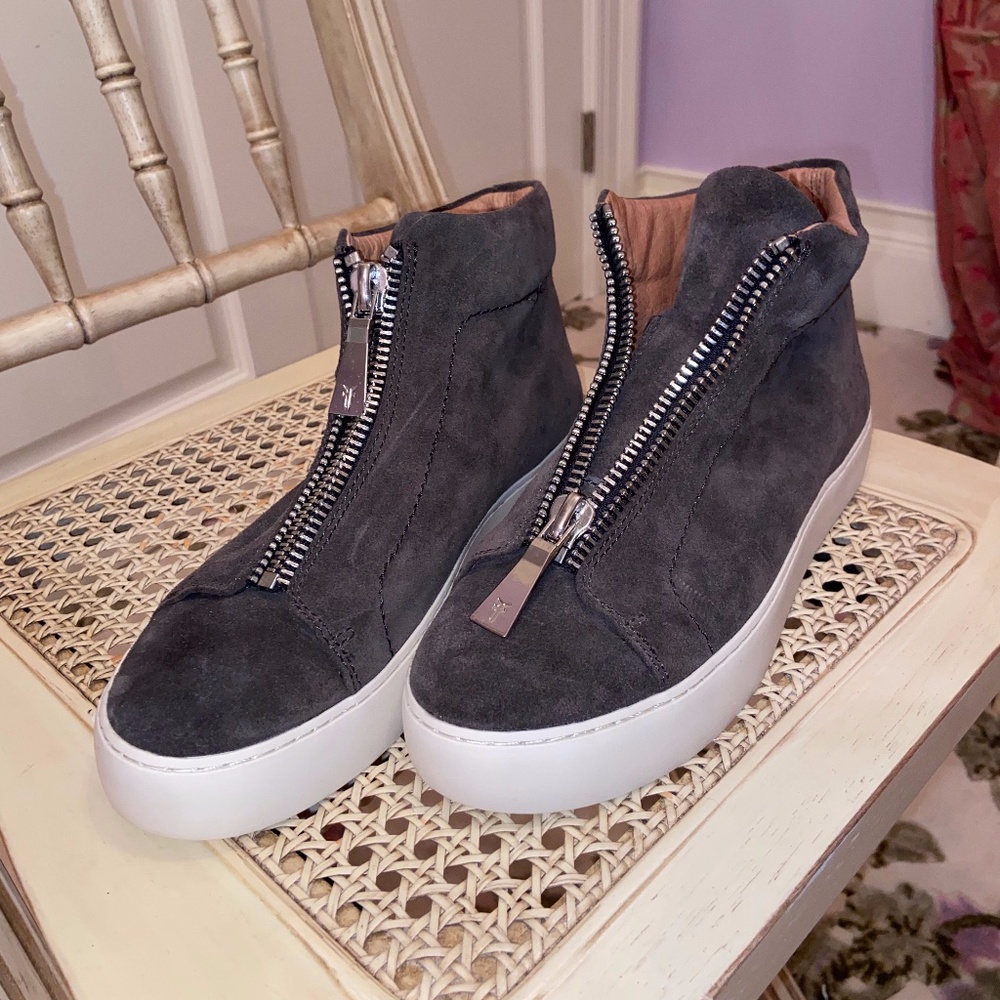 FRYE Lena Suede Zip High-top Sneakers